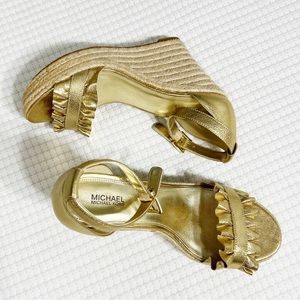 Michael Kors Gold Wedges